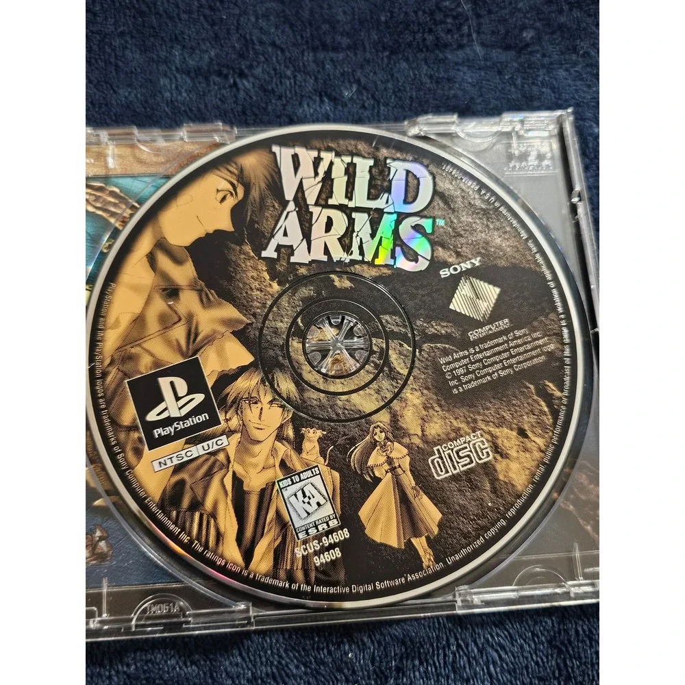 Wild Arms Sony PlayStation 1 PS1 1997 RPG Black Label Disc SCUS-94608 NTSC